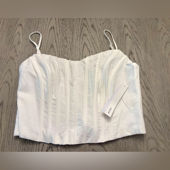 Aqua Tops - NWT Aqua White Corset Top Size L
